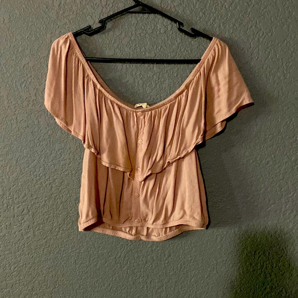 Cream Pink Haulter Top
